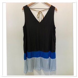 Anthropologie Dolan Collection Norah Mini Dress Black Blue Size XL